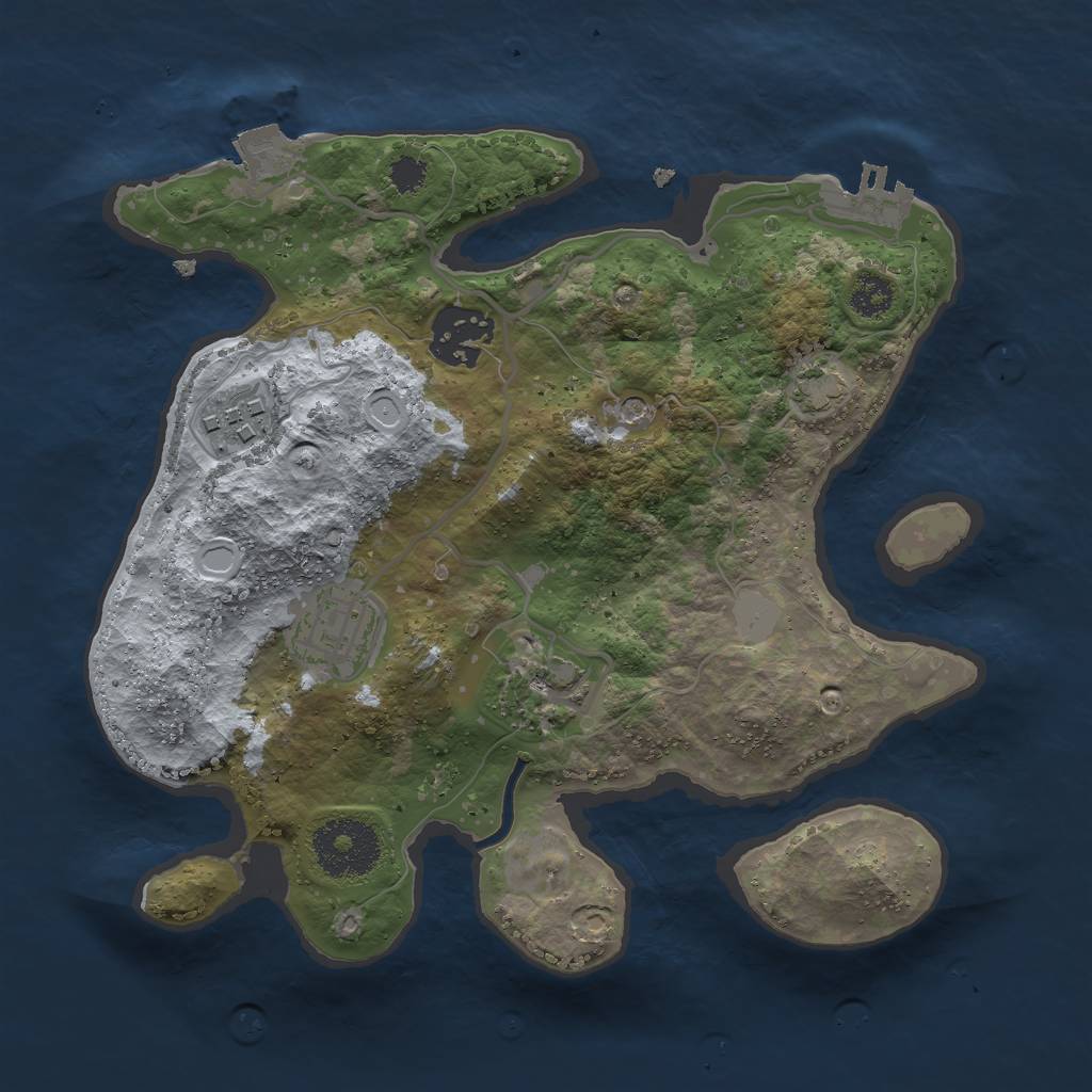 Rust Map: Procedural Map, Size: 2600, Seed: 731855881, 10 Monuments