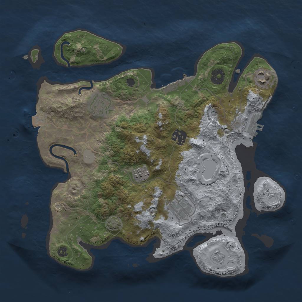 Rust Map: Procedural Map, Size: 3000, Seed: 990179426, 13 Monuments