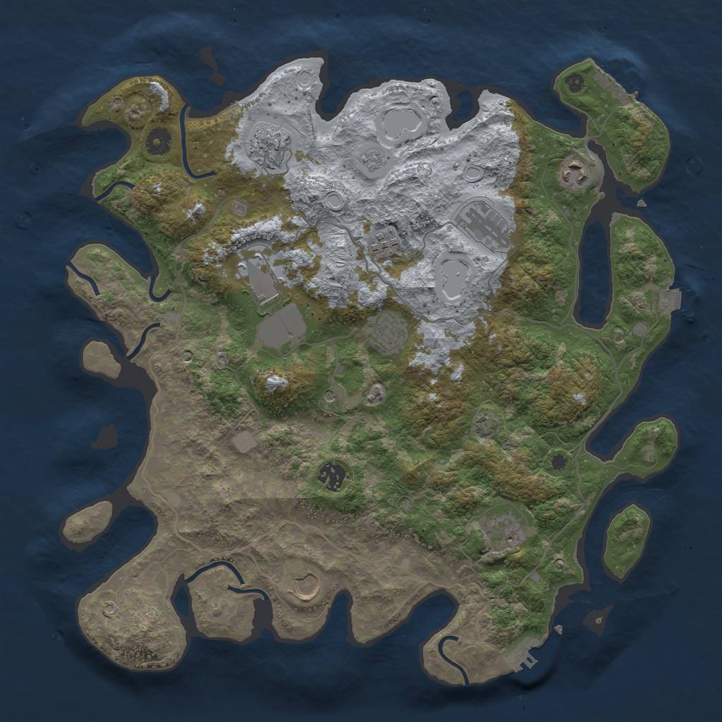 Rust Map: Procedural Map, Size: 4000, Seed: 1766447766, 17 Monuments
