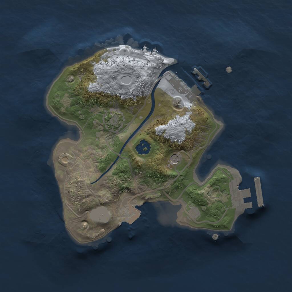 Rust Map: Procedural Map, Size: 2000, Seed: 1837350094, 5 Monuments
