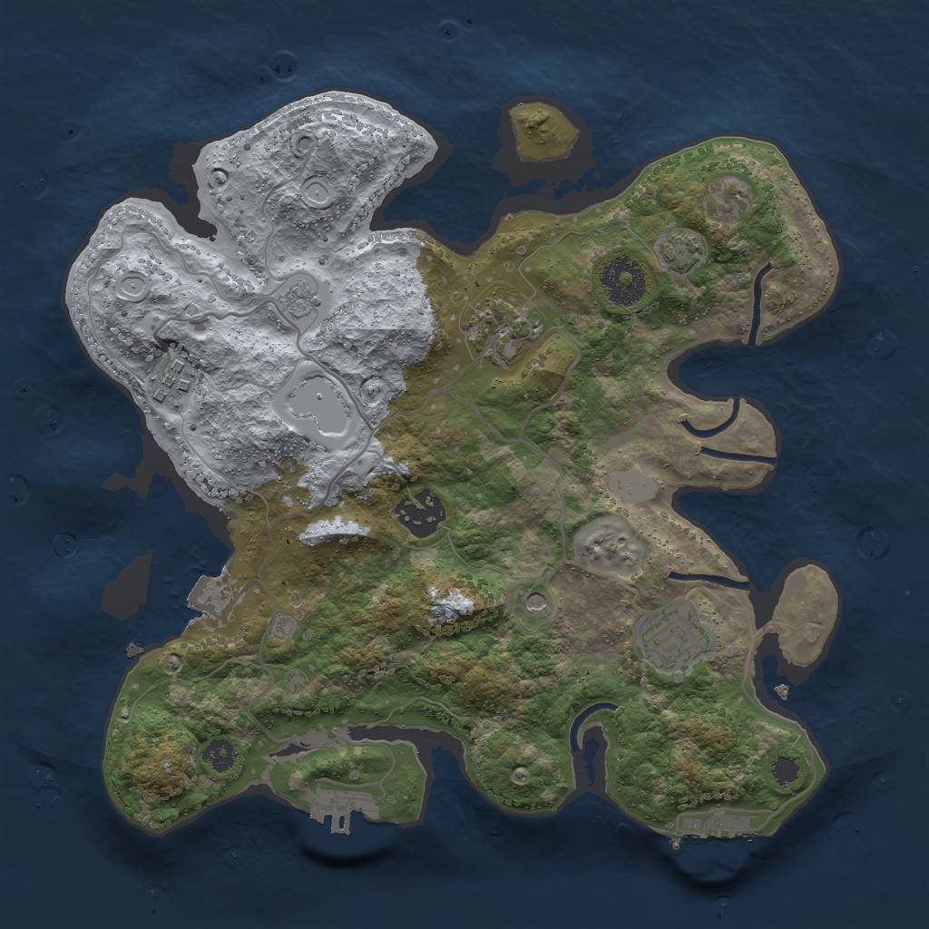 Rust Map: Procedural Map, Size: 3000, Seed: 139648943, 12 Monuments