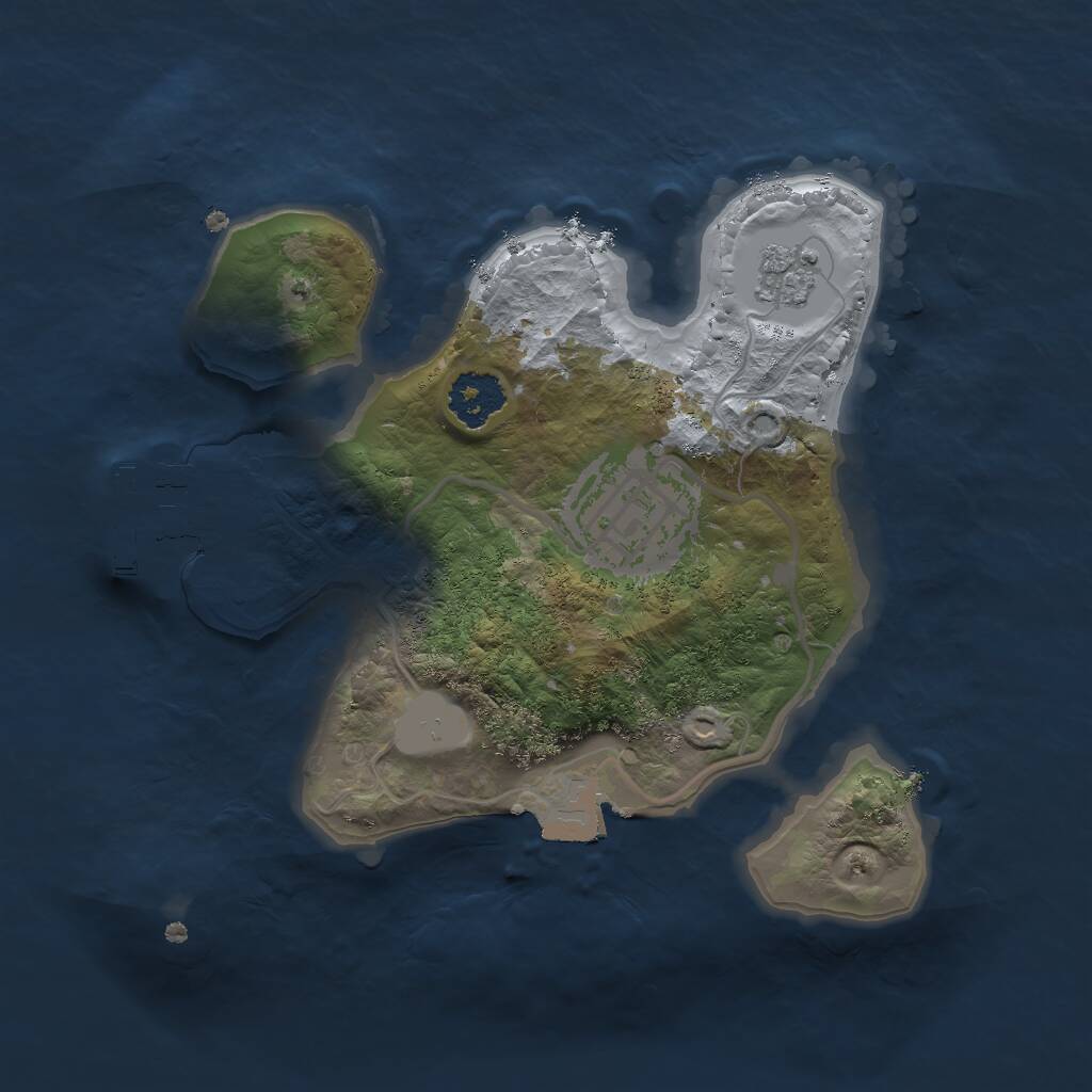 Rust Map: Procedural Map, Size: 2000, Seed: 1211958900, 4 Monuments