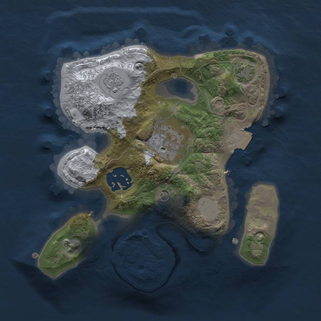 Rust Map: Procedural Map, Size: 2000, Seed: 948385, 6 Monuments