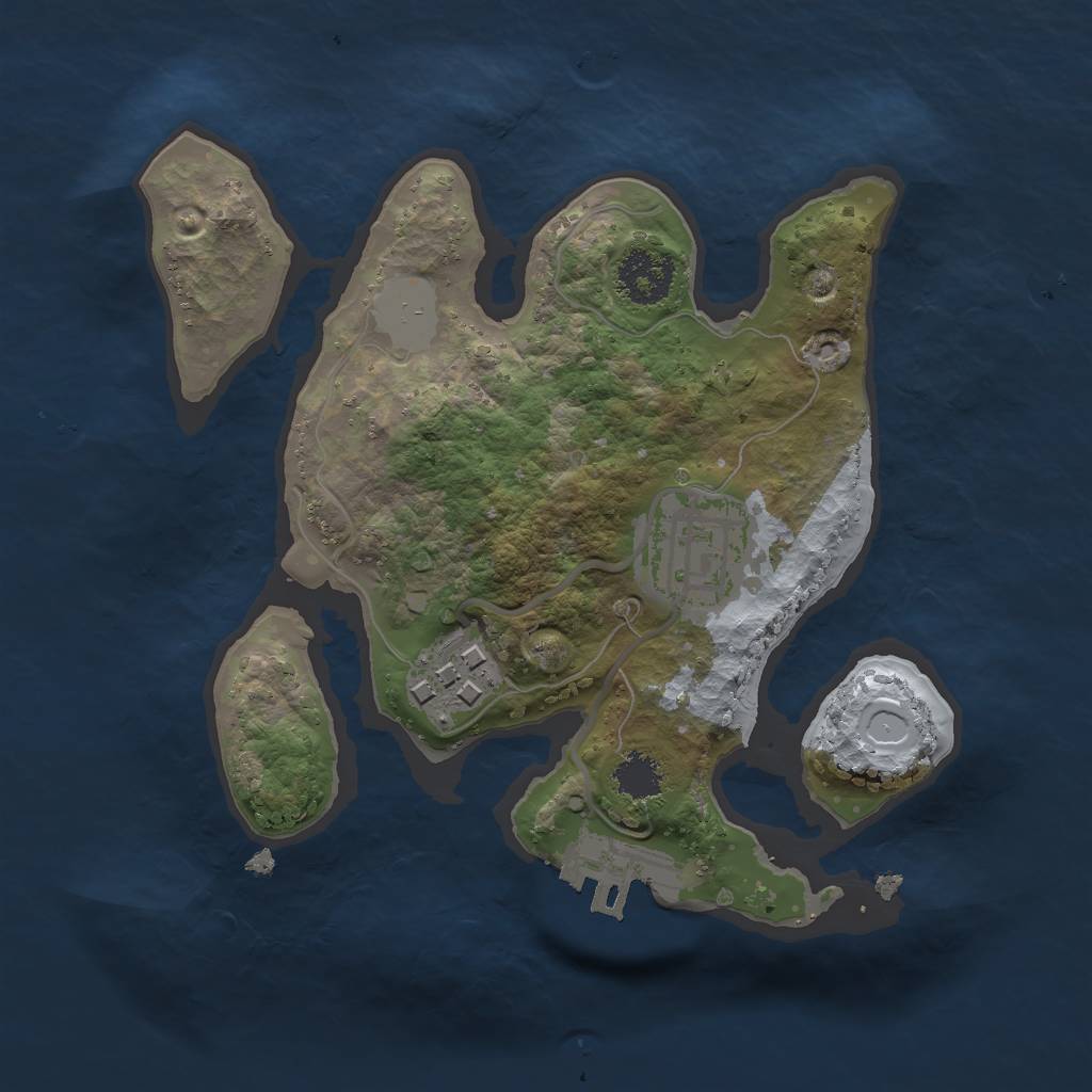 Rust Map: Procedural Map, Size: 2000, Seed: 446942428, 6 Monuments