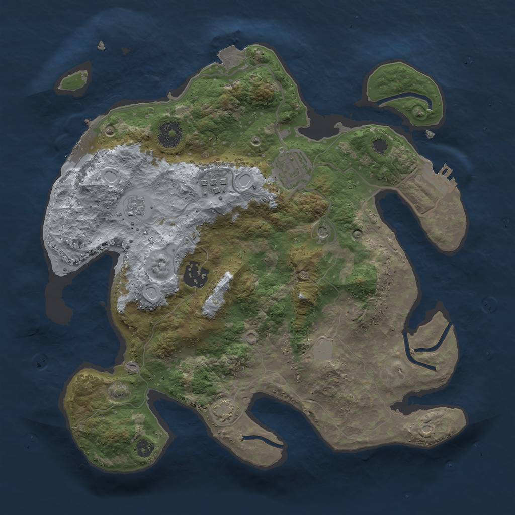 Rust Map: Procedural Map, Size: 3000, Seed: 1943, 11 Monuments