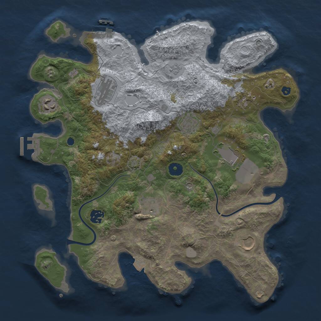 Rust Map: Procedural Map, Size: 3500, Seed: 8831123, 14 Monuments