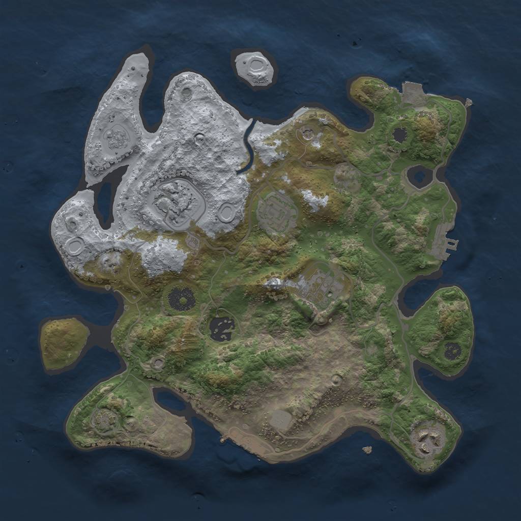 Rust Map: Procedural Map, Size: 3000, Seed: 5050505, 13 Monuments