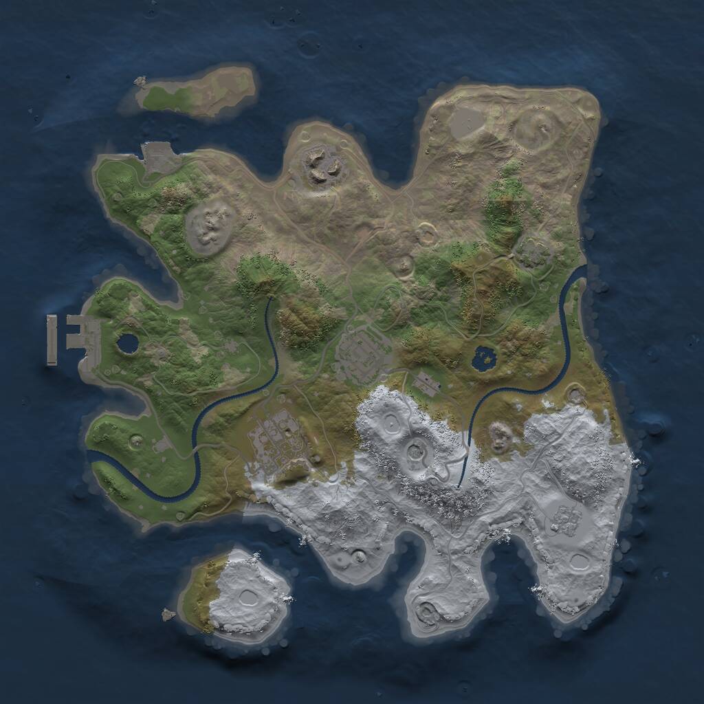 Rust Map: Procedural Map, Size: 2800, Seed: 745807676, 8 Monuments