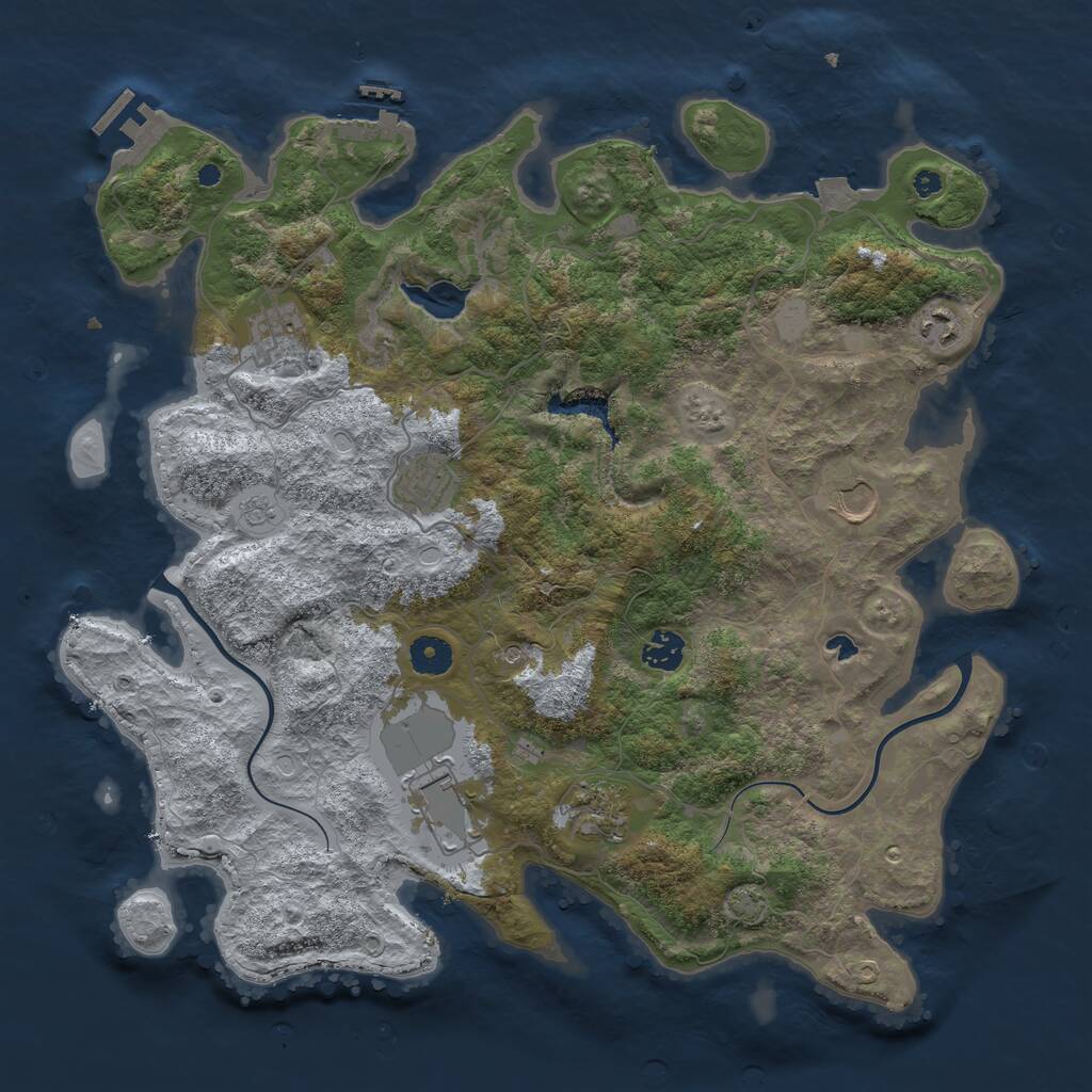 Rust Map: Procedural Map, Size: 4000, Seed: 2795678, 13 Monuments