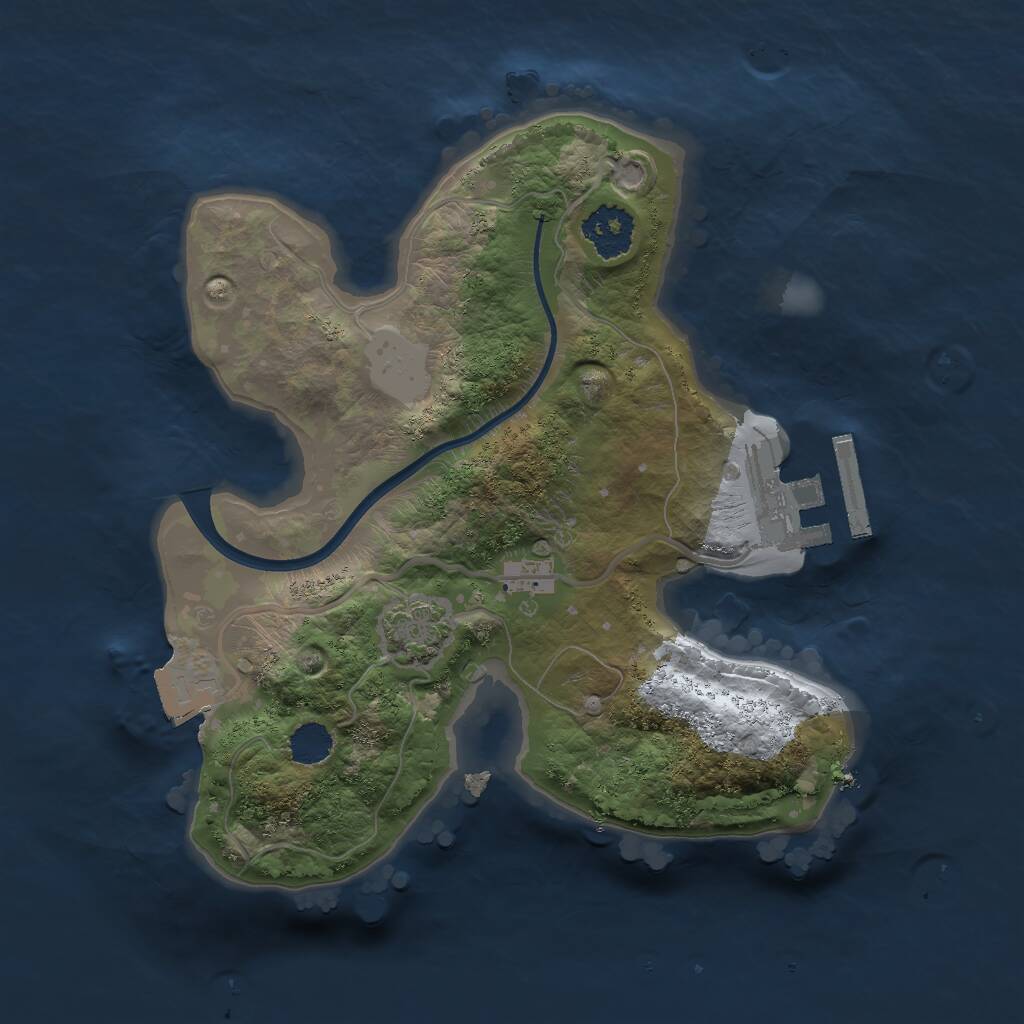 Rust Map: Procedural Map, Size: 2000, Seed: 66141235, 3 Monuments