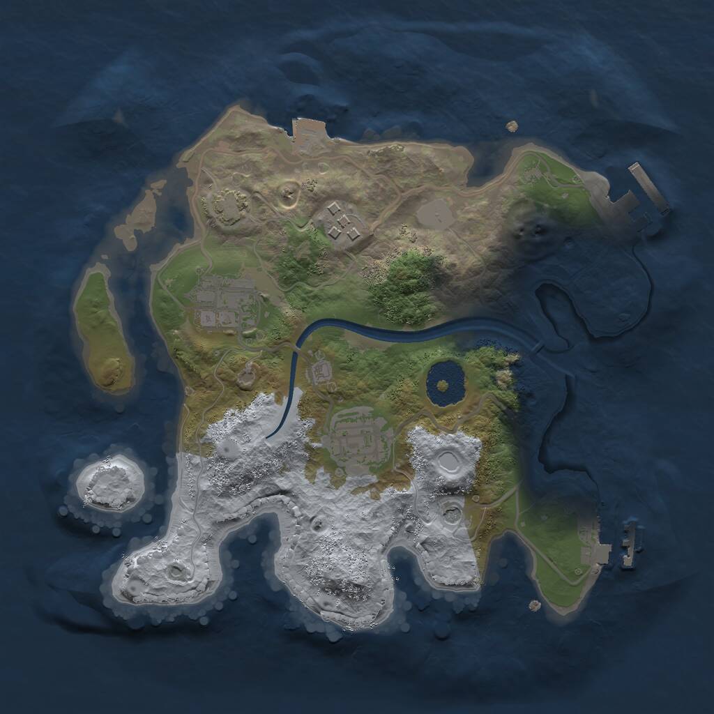 Rust Map: Procedural Map, Size: 2500, Seed: 1793732051, 8 Monuments