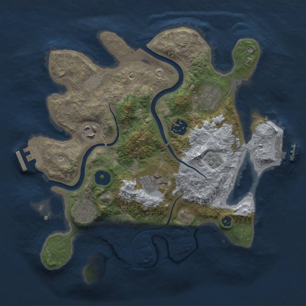 Rust Map: Procedural Map, Size: 3000, Seed: 1000941282, 11 Monuments