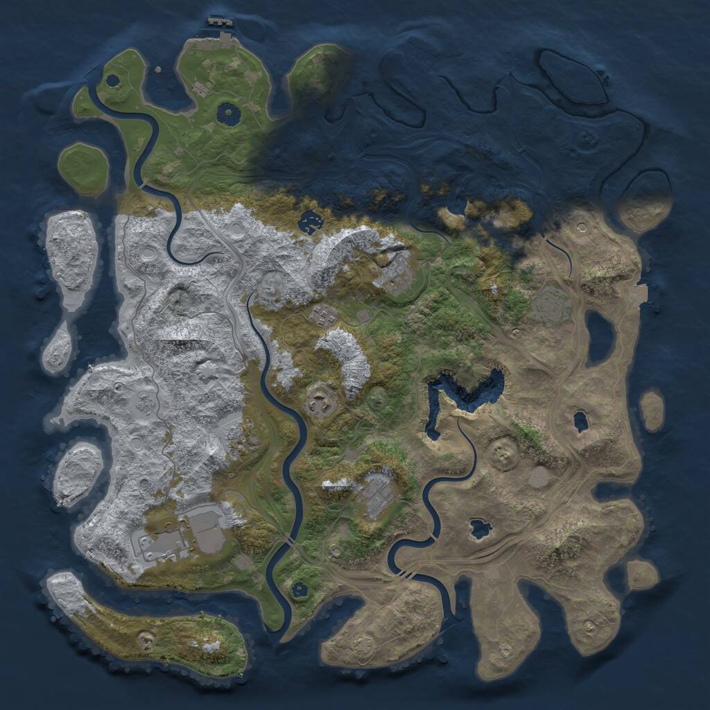 Rust Map: Procedural Map, Size: 4500, Seed: 13378, 14 Monuments