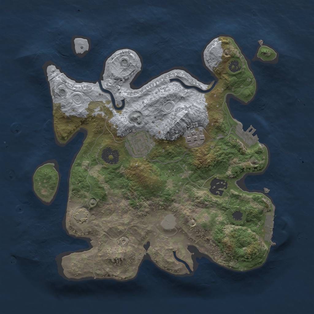 Rust Map: Procedural Map, Size: 2700, Seed: 713476667, 9 Monuments
