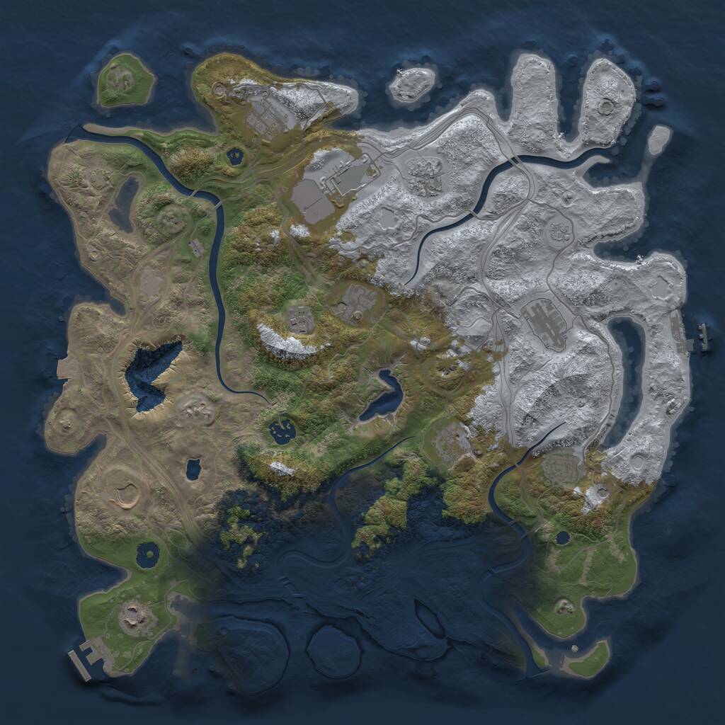 Rust Map: Procedural Map, Size: 4300, Seed: 635287694, 17 Monuments