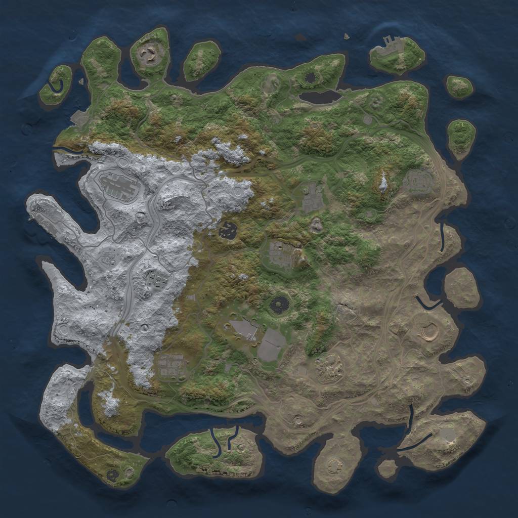 Rust Map: Procedural Map, Size: 4300, Seed: 4554, 18 Monuments