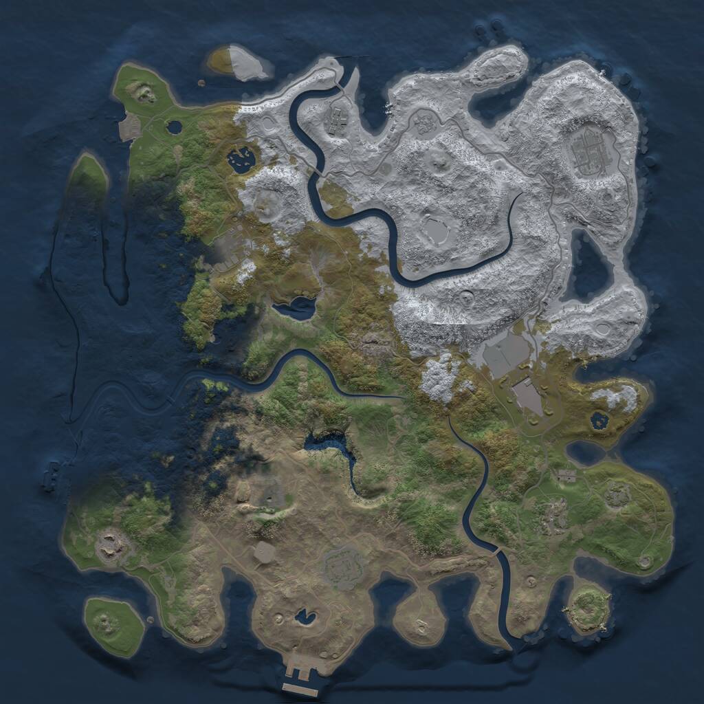 Rust Map: Procedural Map, Size: 4000, Seed: 691395422, 15 Monuments