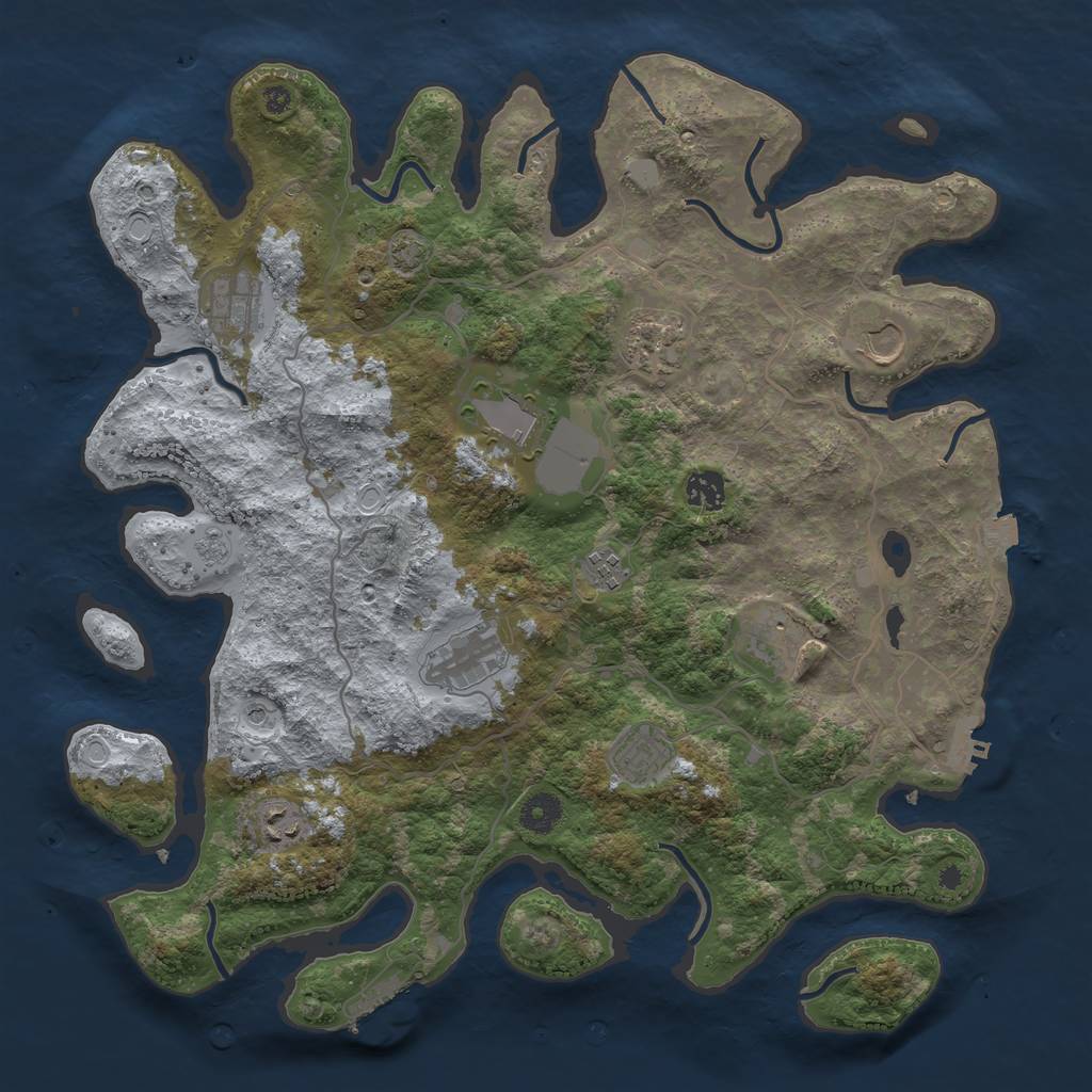 Rust Map: Procedural Map, Size: 4000, Seed: 324, 18 Monuments