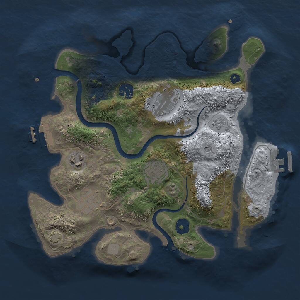 Rust Map: Procedural Map, Size: 3000, Seed: 14457, 11 Monuments
