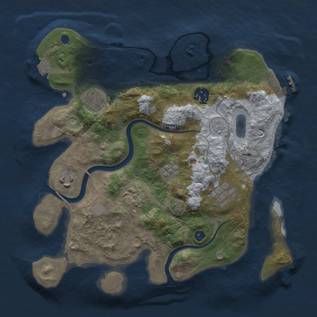 Rust Map: Procedural Map, Size: 3000, Seed: 27918, 11 Monuments