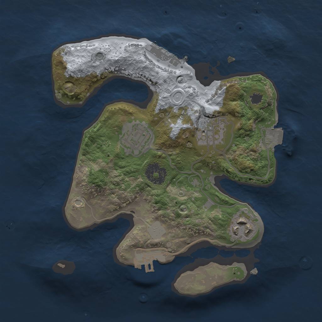 Rust Map: Procedural Map, Size: 2250, Seed: 143, 8 Monuments