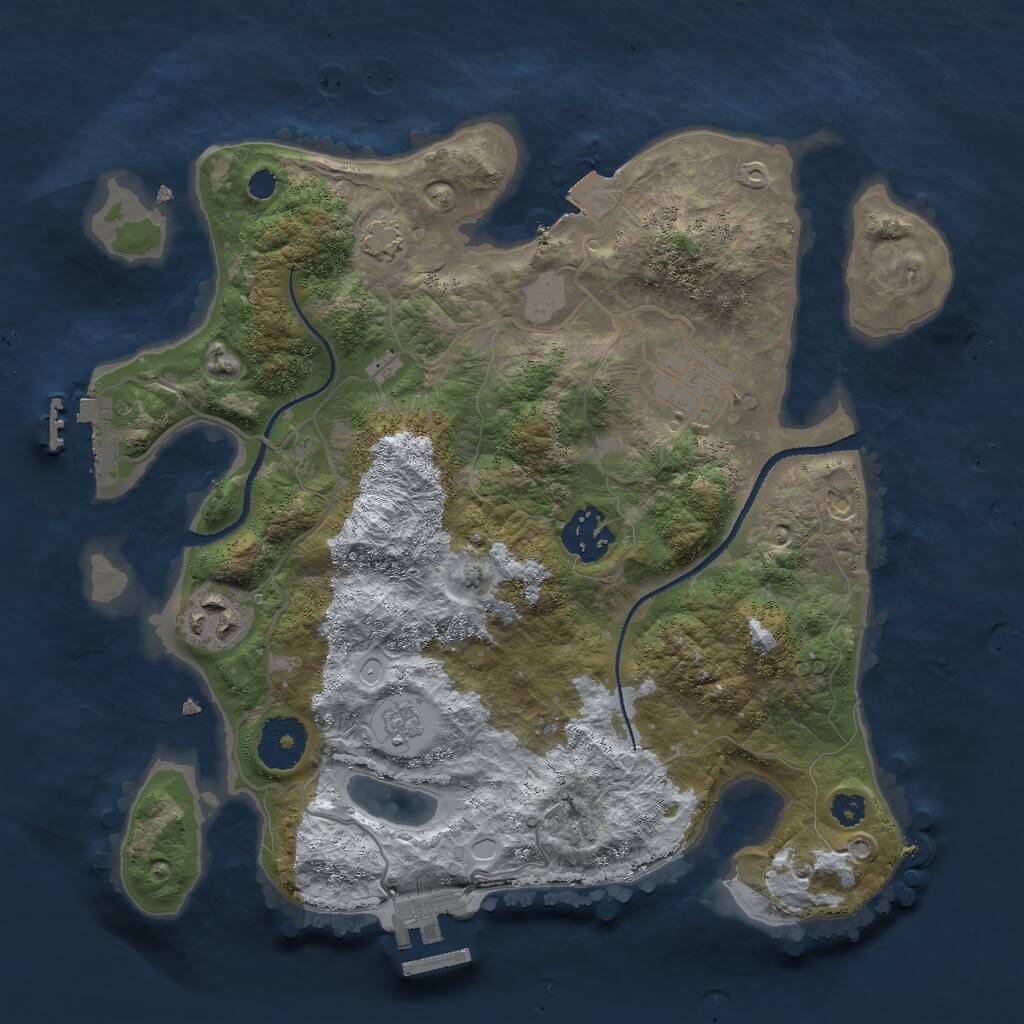 Rust Map: Procedural Map, Size: 3000, Seed: 991564953, 8 Monuments