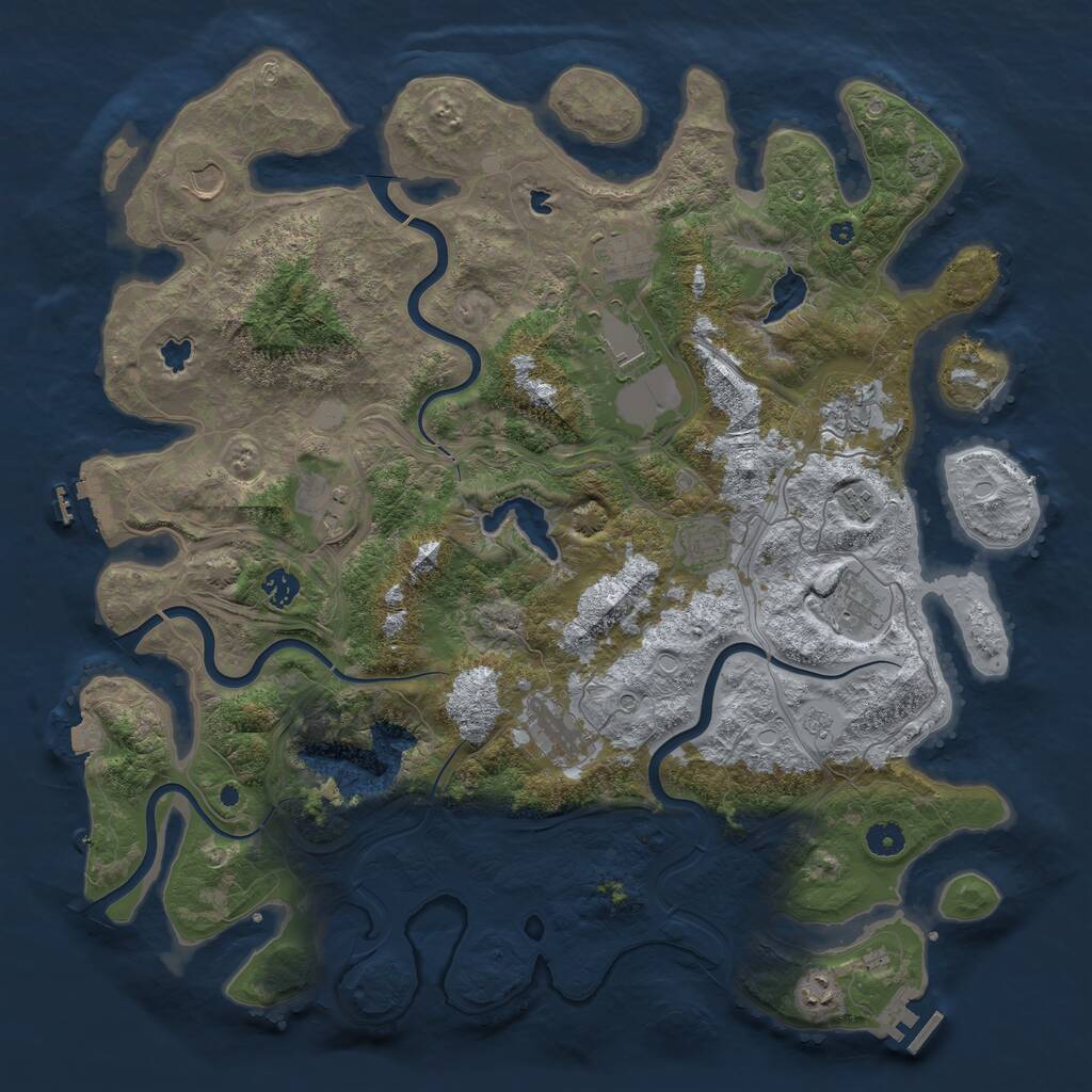 Rust Map: Procedural Map, Size: 4500, Seed: 339867, 17 Monuments