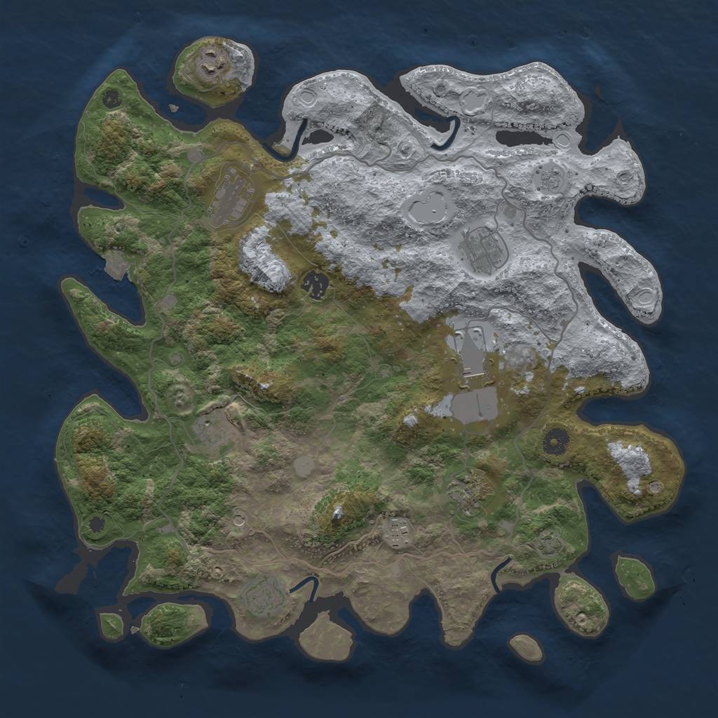 Rust Map: Procedural Map, Size: 4000, Seed: 2137699, 15 Monuments