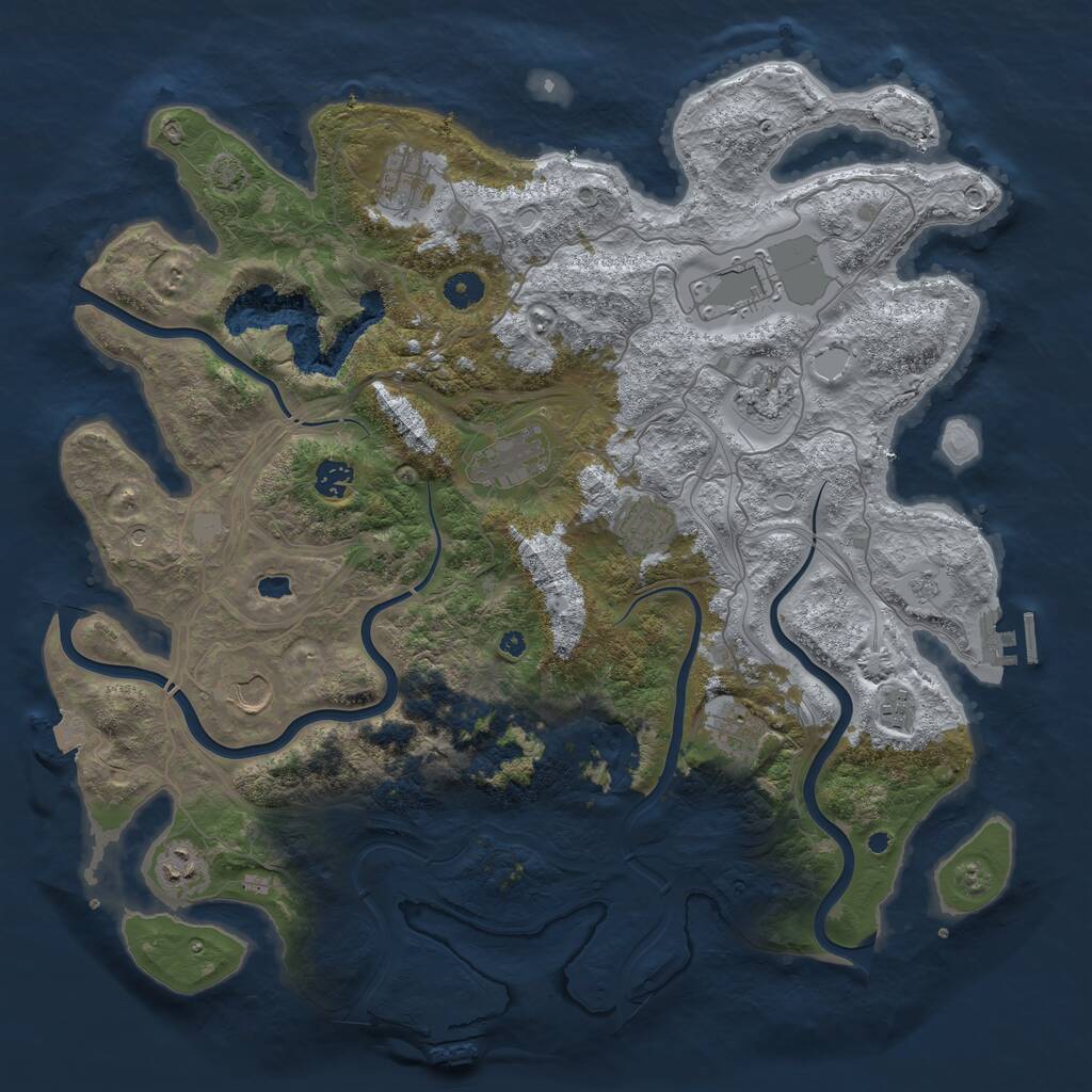 Rust Map: Procedural Map, Size: 4300, Seed: 2359814, 16 Monuments