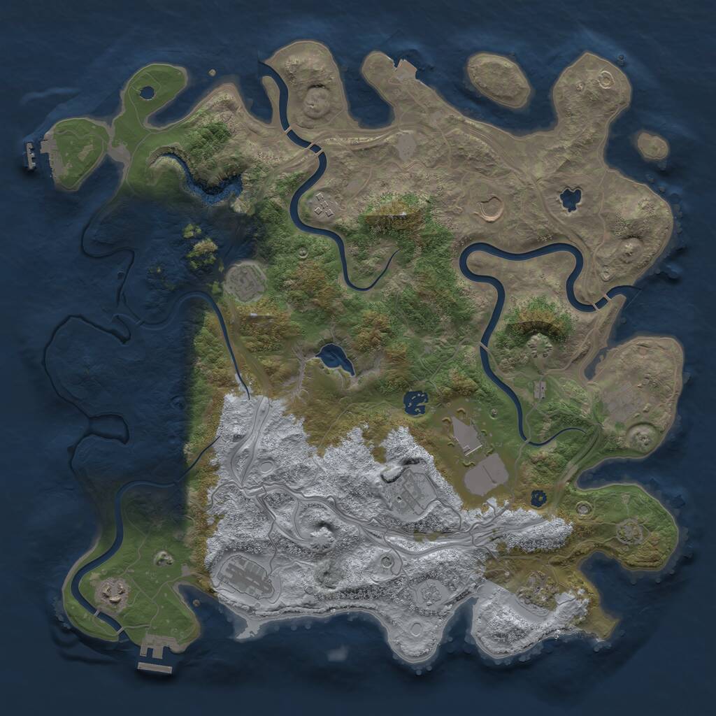Rust Map: Procedural Map, Size: 4250, Seed: 22231176, 16 Monuments