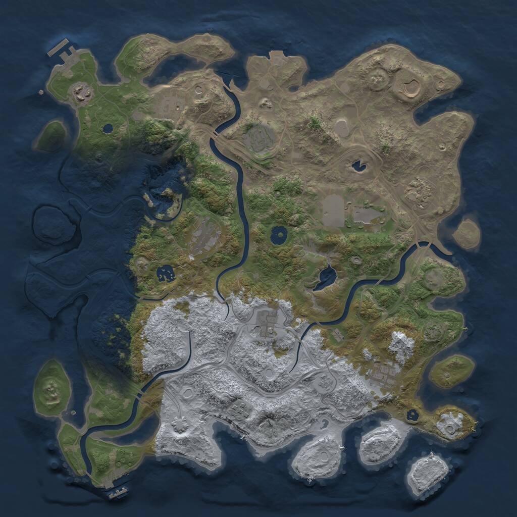 Rust Map: Procedural Map, Size: 4250, Seed: 82864965, 17 Monuments