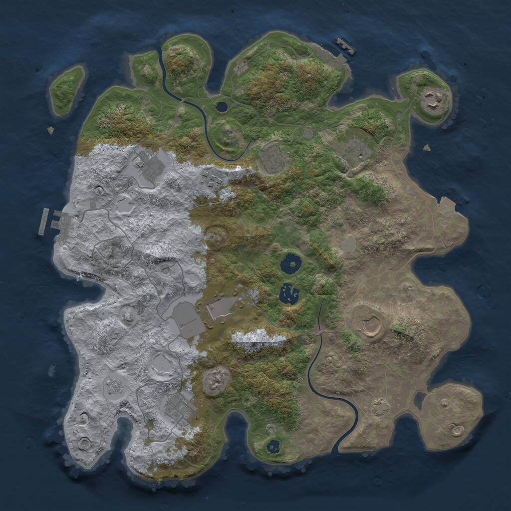 Rust Map: Procedural Map, Size: 3750, Seed: 1663225389, 15 Monuments