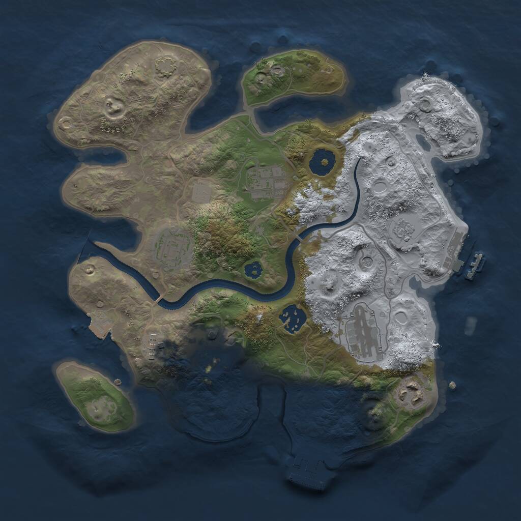 Rust Map: Procedural Map, Size: 3000, Seed: 295203366, 13 Monuments