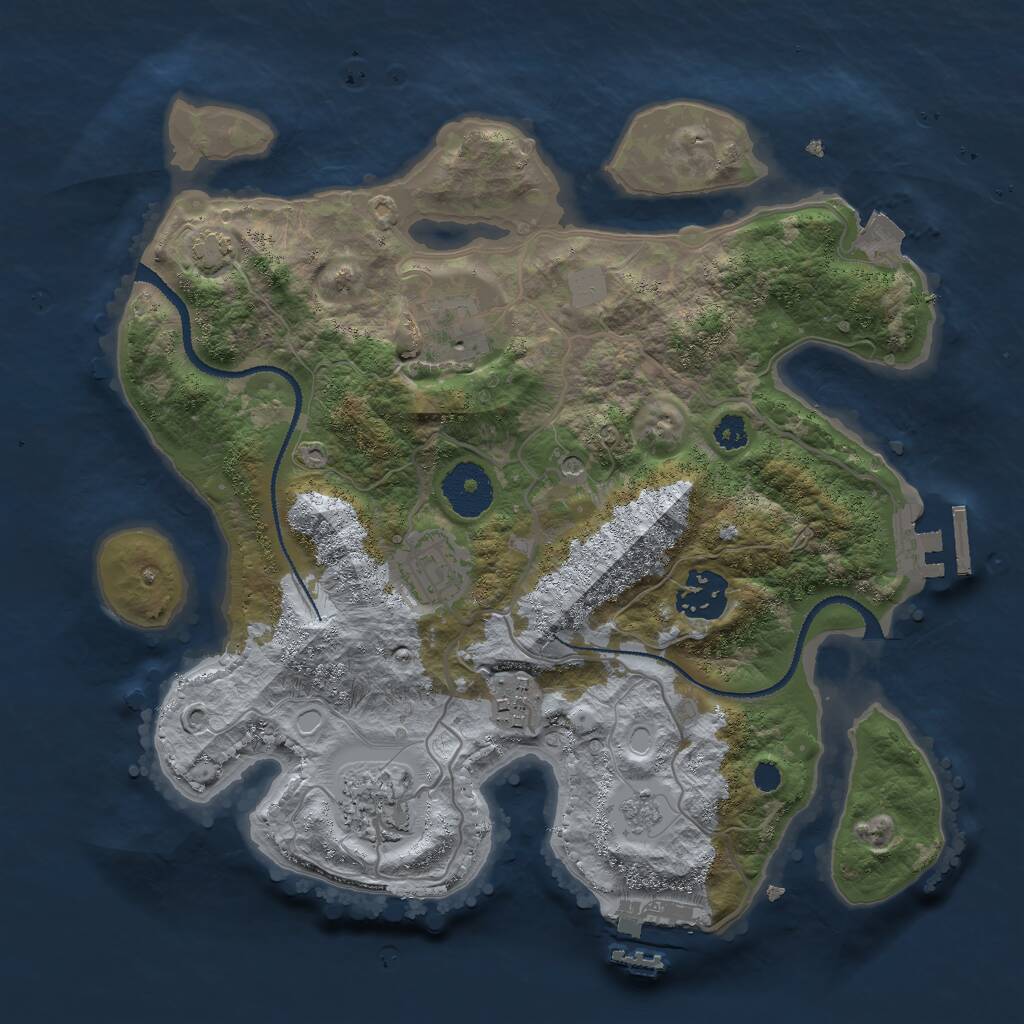 Rust Map: Procedural Map, Size: 3000, Seed: 1062505647, 11 Monuments