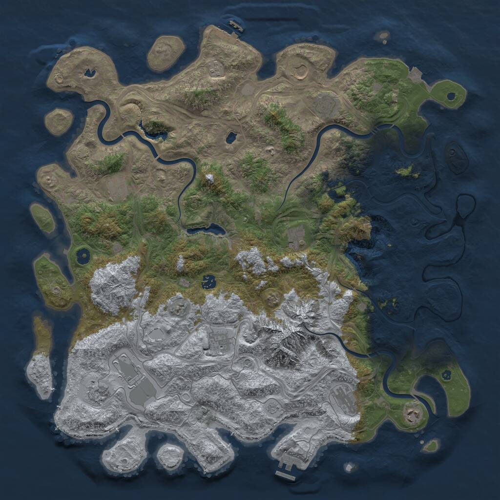 Rust Map: Procedural Map, Size: 5000, Seed: 495742281, 17 Monuments