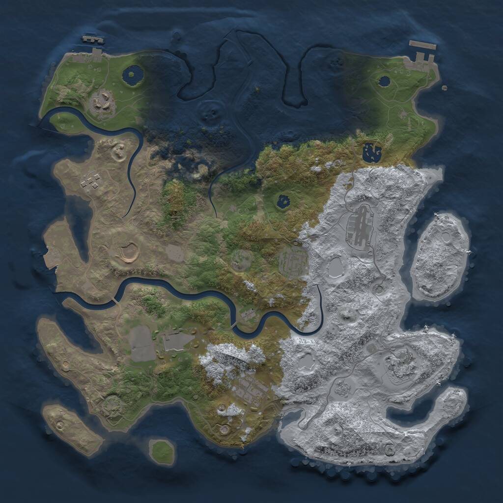 Rust Map: Procedural Map, Size: 3750, Seed: 585981, 15 Monuments