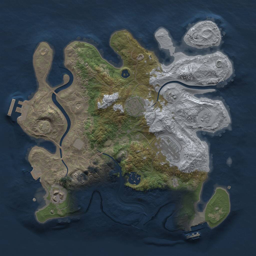 Rust Map: Procedural Map, Size: 3000, Seed: 15064970, 11 Monuments