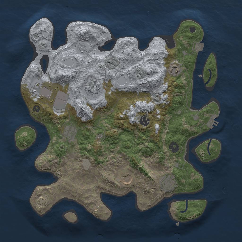 Rust Map: Procedural Map, Size: 3500, Seed: 66548646, 15 Monuments