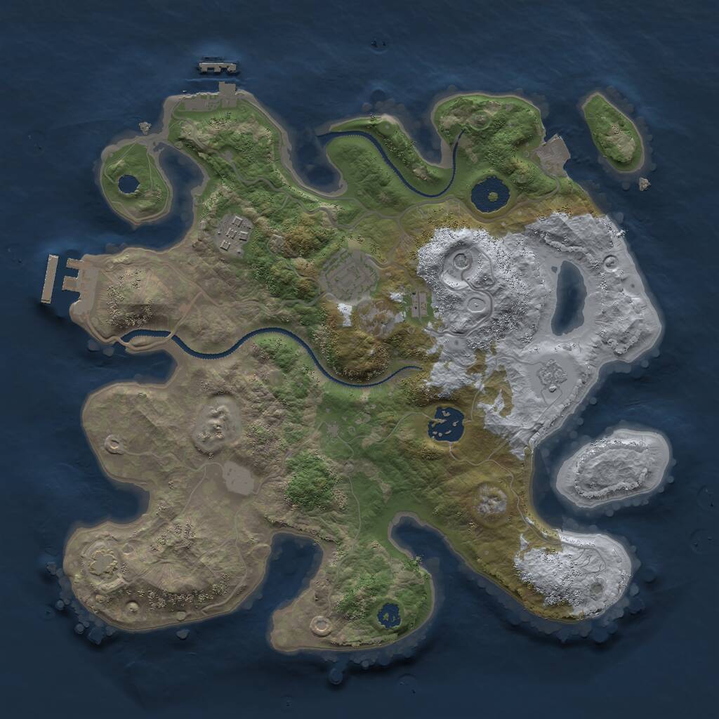 Rust Map: Procedural Map, Size: 3000, Seed: 9973, 9 Monuments