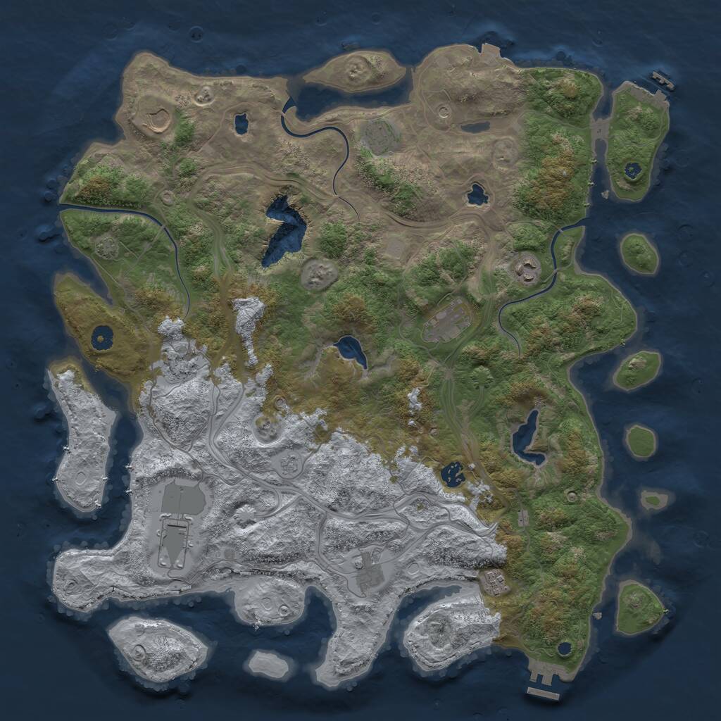 Rust Map: Procedural Map, Size: 4500, Seed: 174761499, 15 Monuments