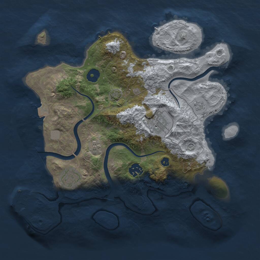 Rust Map: Procedural Map, Size: 3000, Seed: 21260, 9 Monuments