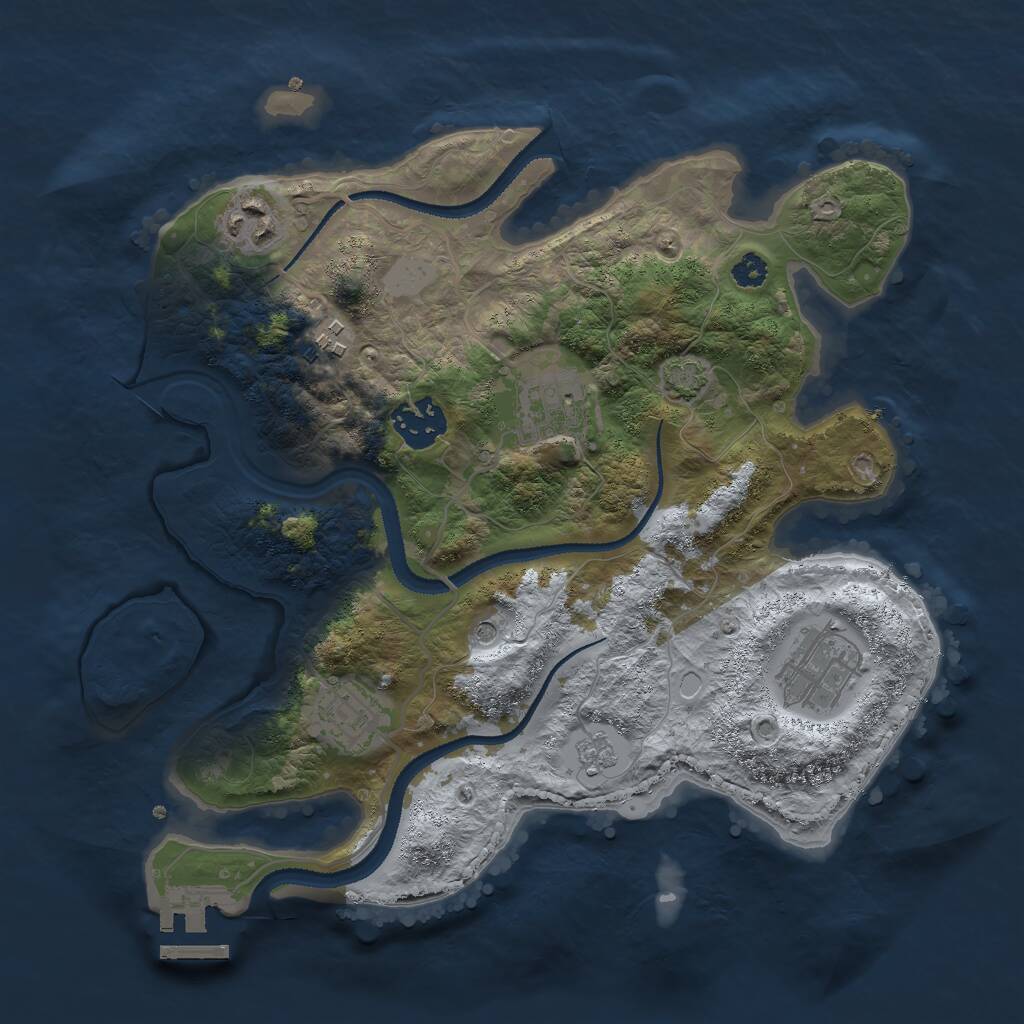 Rust Map: Procedural Map, Size: 3000, Seed: 10042, 11 Monuments
