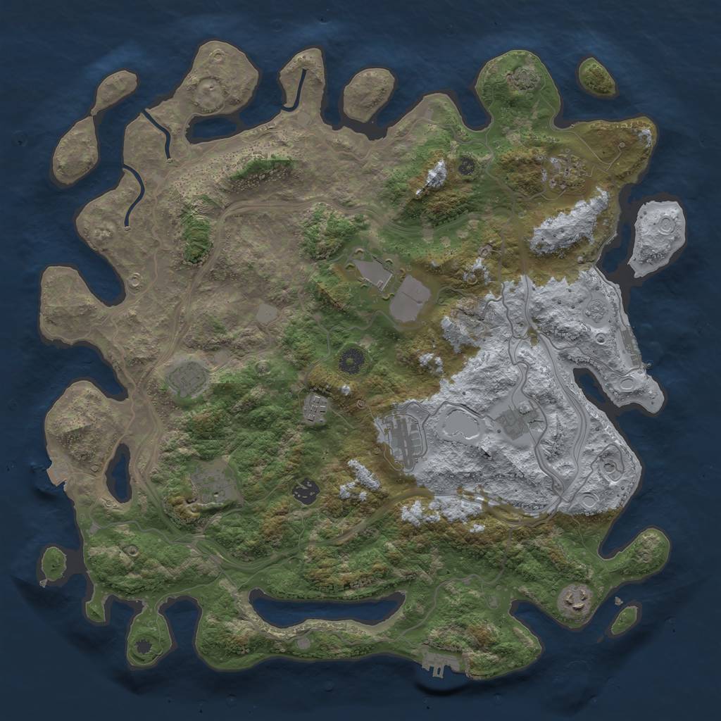 Rust Map: Procedural Map, Size: 4250, Seed: 90222173, 17 Monuments