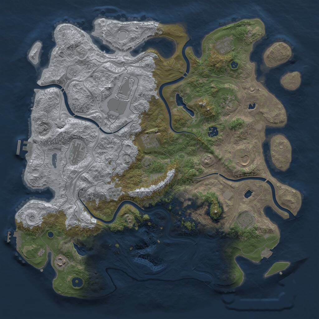 Rust Map: Procedural Map, Size: 4500, Seed: 1096, 17 Monuments