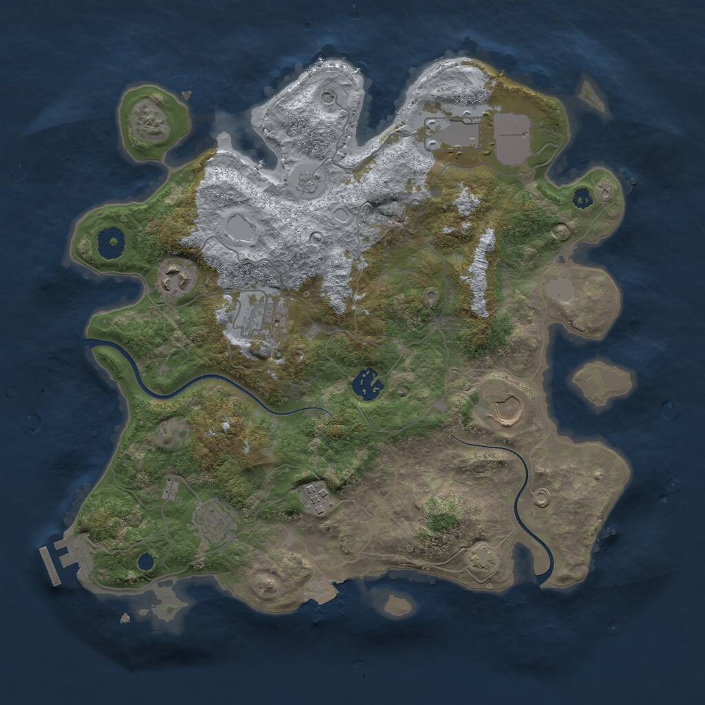 Rust Map: Procedural Map, Size: 3500, Seed: 116231348, 12 Monuments