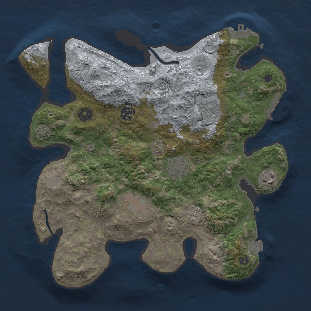 Rust Map: Procedural Map, Size: 3200, Seed: 199626, 14 Monuments