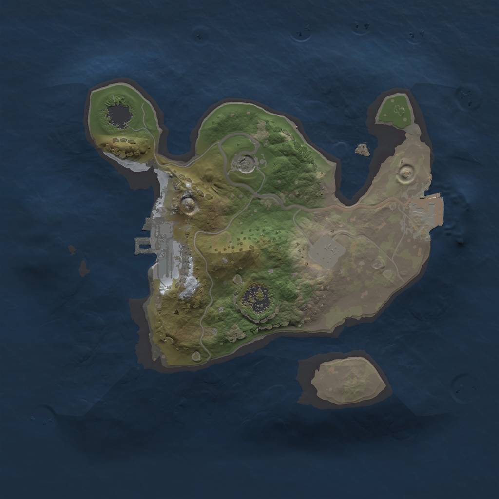 Rust Map: Procedural Map, Size: 1800, Seed: 74267, 5 Monuments