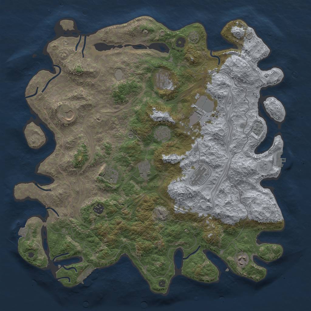 Rust Map: Procedural Map, Size: 4500, Seed: 19000000, 18 Monuments