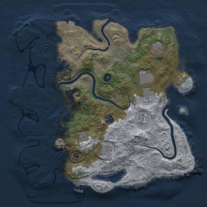 Thumbnail Rust Map: Procedural Map, Size: 3750, Seed: 254395262, 14 Monuments