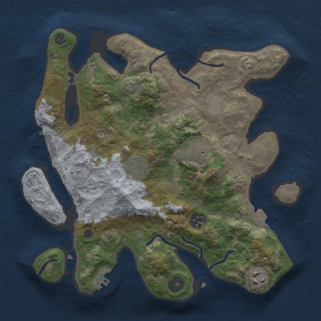 Rust Map: Procedural Map, Size: 3000, Seed: 882139688, 12 Monuments